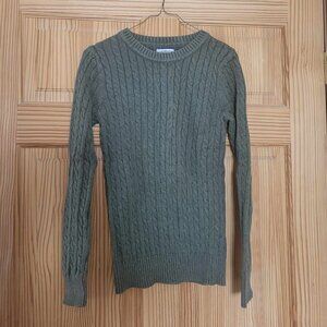 Croft & Barrow women's green cable knit sweater, size small